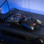 Hori xbox controller charger on top of a DAC
